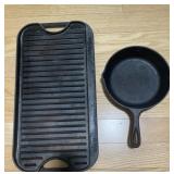 Lodge Cast Iron Skillet and Grid Iron