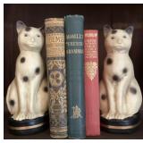 Vintage Books with  Cat Bookends