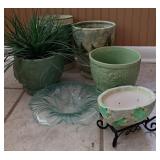 Green Planters and Decor