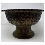 Vintage  Etched Brass Centerpiece Bowl