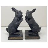 Wrought Iron Rabbit Bookends