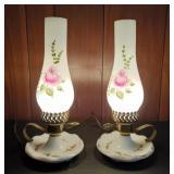 Painted Floral Glass Lamps