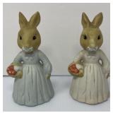 Pair of Porcelain Rabbit Bells