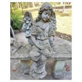 Concrete Angel with Wreath B