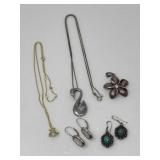 Sterling Necklaces, Pendant and Earrings