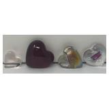 Heart Art Glass Paper Weights A