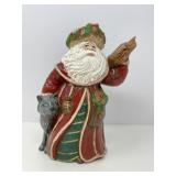 Hand Painted Ceramic Father Christmas W/Dog