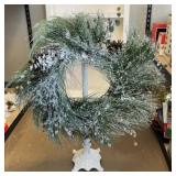 Wreath and Cast Iron Wreath Holder