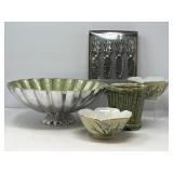 Metal Enamel Bowl Bamboo Planter Asian Bowls