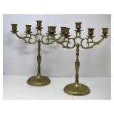 Two Brass Candelabras