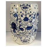 Blue and White Koi Chinoiserie Garden Stool