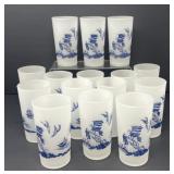 Blue Willow Frosted Tumblers