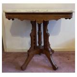 Walnut Marble Top Table