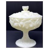 Uranium Fenton Water Lily Candy Dish