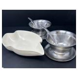 Royal Haeger Dish, Stainless Bowls with Ladles