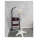 Honeywell Floor Fan and Metal Step Stool