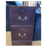 Wooden Two Drawer File Cabinet with Key