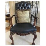 Tufted Black Leather Armchair