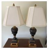 Pair of Composite Urn Style Lamps