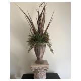 Pheasant Floral on Pedestal