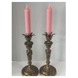 Pair of Brass Tone Candlesticks