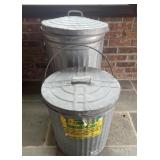 Galvanized Lidded Lawn Bins