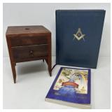 Masonic Ballot Box, Bible and Free Masonry Book