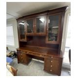 Desk with Glass Door Hutch top