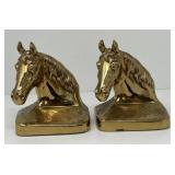 Pair of Brass Look Horse Bookends