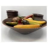 Bowl of Wooden Fruit, Salad Bowls