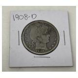 1908-D Barber Half Dollar