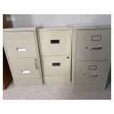 Three 2 Drawer Filing Cabinets