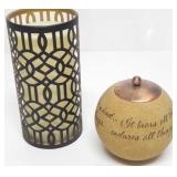 FAUX LIGHT CANDLE & ROUND CANDLE HOLDER