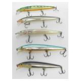2 RAPALA TREBLE HOOK RATTLE LURES - APPROX 5-5.5"