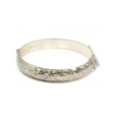 LADIES HINGED STERLING BANGLE BRACELET-17.64g