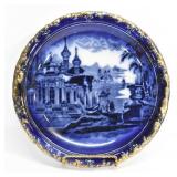 VICTORIAN FLOW BLUE PLATE 1800s