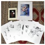 ASSORTED ANIMALS & FLORAL PRINTS UNFRAMED