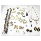 GOLDTONE & CRYSTAL COSTUME JEWELRY