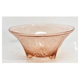 PINK ROYAL LACE DEPRESSION GLASS 3 FOOTED BOWL