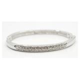 SILVERTONE & WHITE CRYSTAL SWAROVSKI BRACELET