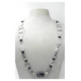 30" REAL PEARLS & STONES NECKLACE