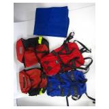 2 DRY BAGS, 2 HIKING BACKPACKS, INFLATABLE MAT