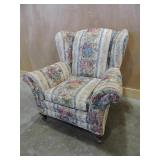 FLORAL WINGBACK UPHOLSTERED ARMCHAIR