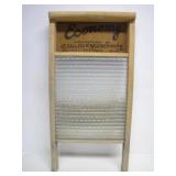 VTG ECONOMY CANADIAN WOODWARE WOOD/GLASS WASHBOARD