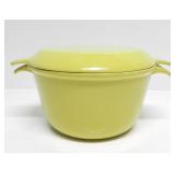 MCM NACO DANISH YELLOW ENAMEL CAST IRON DUTCH OVEN