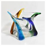 FRANTISEK ZEMEK SKRDLOVICE RAINBOW GLASS BOWL 