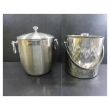 OGGI BRUSHED METAL ICE BUCKET W/TONGS 7"W9"T