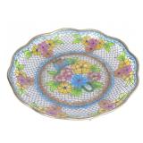 CLOISONNE PLIQUE A JOUR ROUND PLATE