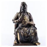 CHINESE GUAN GONG YU GILDED BRONZE STATUE