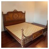 EDWARDIAN BED MAHOGANY INLAY GILT OMOLU